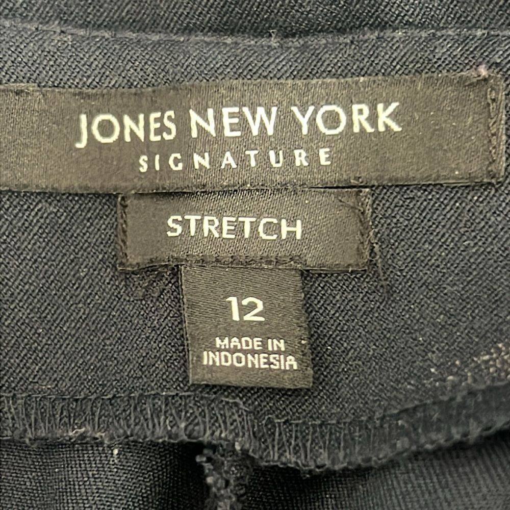 Jones New York Women's Navy Blue Business Casual Side Elastic Waistband Pants 12 - Picture 10 of 11